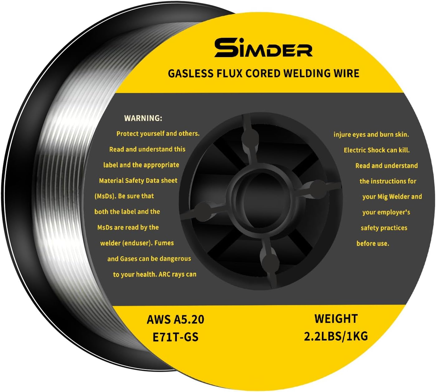 SSIMDER 1KG 0.8MM Flux Cored Wires E71T-GS Welding Wire for MIG Welder Welding Wires Without Gas Self Shielded Gasless Welding Wire for Welding Machine Fits MIG-140,4050PRO