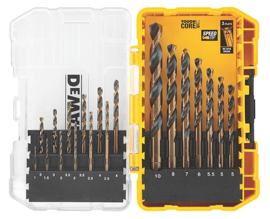 DeWalt Black & Gold Straight Shank Multi-Material Drill Bit Set 19 Pieces