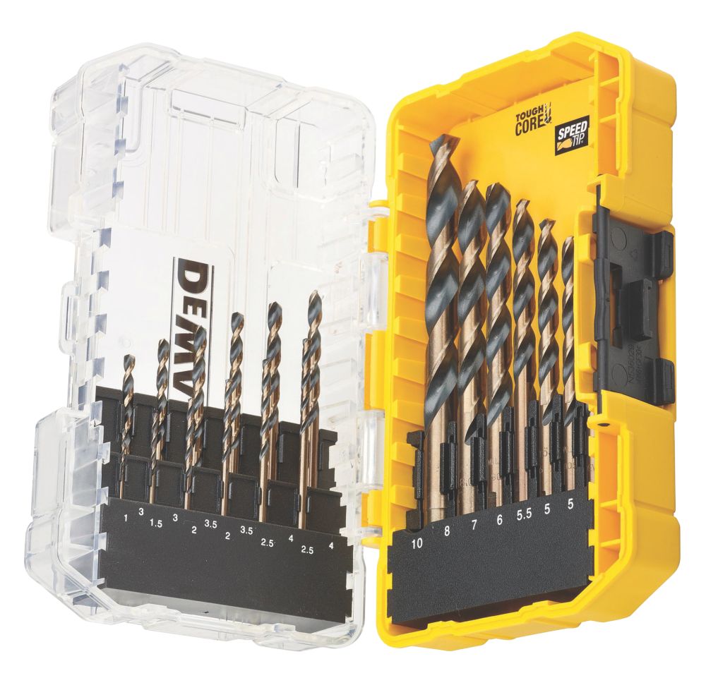 DeWalt Black & Gold Straight Shank Multi-Material Drill Bit Set 19 Pieces