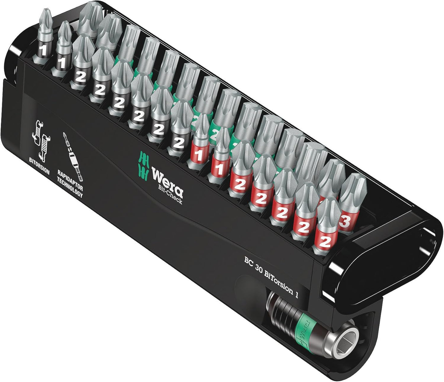 Wera Bit-Check 30 BiTorsion 1 All round Long Life bit set for drill/drivers, Metal jointing, PZ,PH,TX 30 piece 05057430001