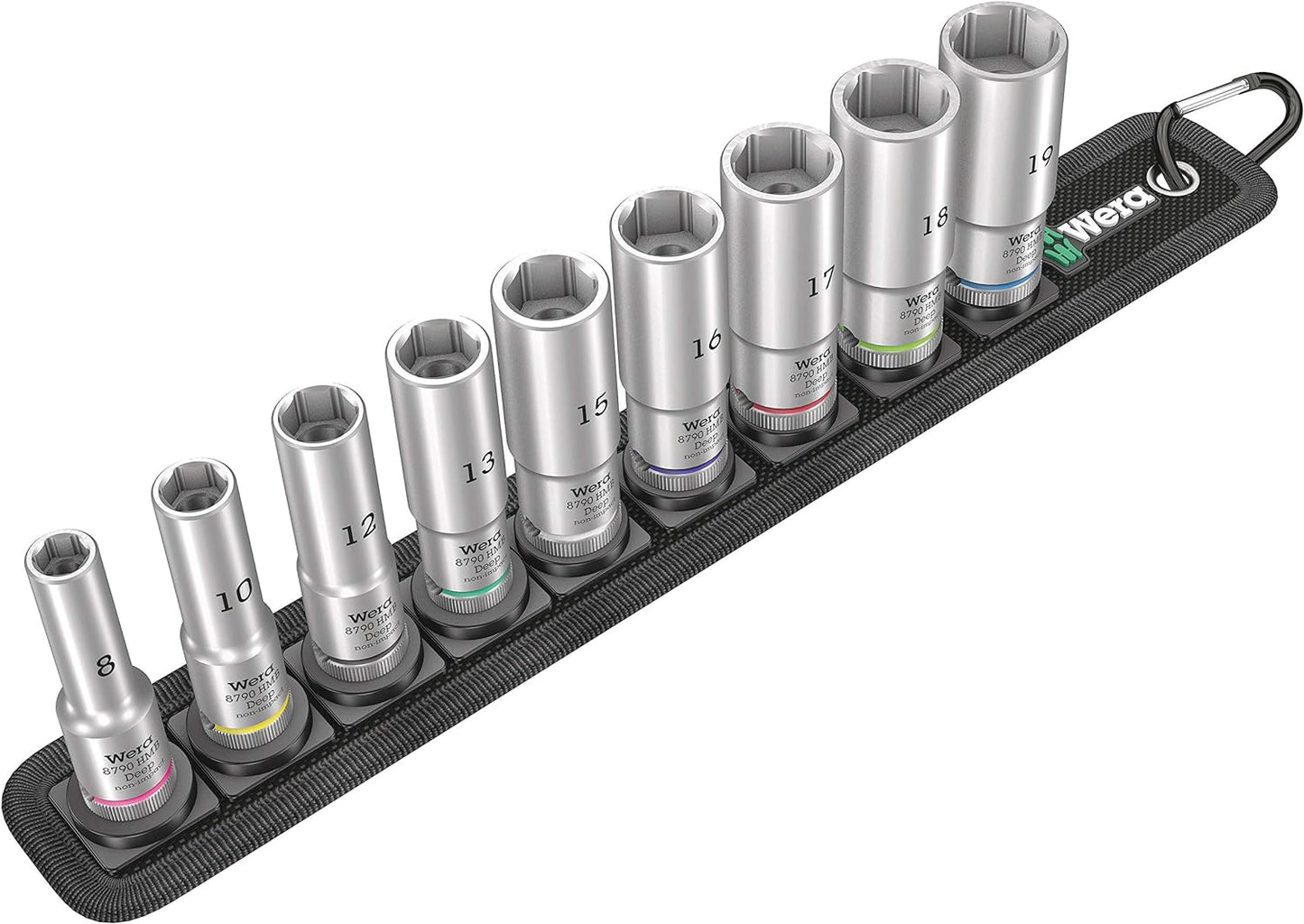 Belt B Deep 1 Socket Set of 9 Metric 3/8in Drive, Schwarz